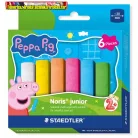 Aszfaltkréta, jumbo, STAEDTLER "Noris® Junior 2365", Peppa malac, 6 szín/dob