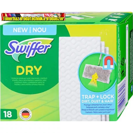 SWIFFER Dry Száraz padlótörlő kendő, utántöltő, 18 db, 