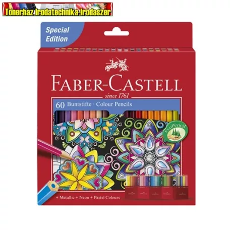 FABER-CASTELL SZÍNES HATSZÖGLETŰ CERUZA KÉSZLET 60 DB-OS (111260)