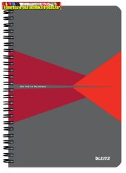 LEITZ Office Spirálfüzet, A5, vonalas, 90 lap, PP borító, szürke-piros 44991025 LEITZ Office Spirálfüzet, A5, vonalas, 90 lap, PP borító, szürke-piros 44991025