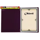 Oklevéltartó, plüss, A4, VICTORIA, bordó
