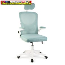 BMD1121  Irodai forgószék - karfával - fehér/kék - 58 x 48 / 50 x 50 cm