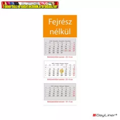   DAYLINER Naptár, speditőr, három hónapos, három tömbös, üres fejrész