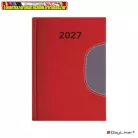 Határidőnapló DAYLINER Memphis, piros-szürke B/6 heti  2027 (agenda,naptár)