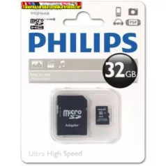  Philips Memóriakártya, Micro SD 32GB HC UHS-I U1 , adapterrel