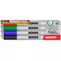   KORES K-Marker Tábla- és flipchart marker , 1-3 mm kúpos,  4 különböző szín