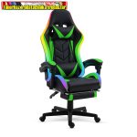   BMD1115GR RGB LED-es gamer szék - karfával, párnával - fekete / zöld