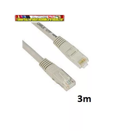 KÁBEL UTP CAT6 PATCH 3M, SZÜRKE