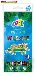 COOL BY VICTORIA Wildlife Színes ceruza készlet, háromszögletű,  12 különböző szín