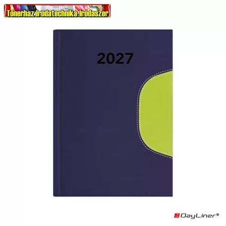Határidőnapló DAYLINER Memphis, kék-zöld B/6 heti  2027 (agenda,naptár)