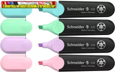SCHNEIDER Job Pastel Szövegkiemelő készlet, 1-5 mm, 4 különböző pasztell szín SCHNEIDER Job Pastel Szövegkiemelő készlet, 1-5 mm, 4 különböző pasztell szín