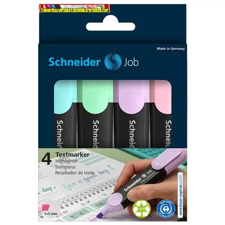 SCHNEIDER Job Pastel Szövegkiemelő készlet, 1-5 mm,  4 különböző pasztell szín