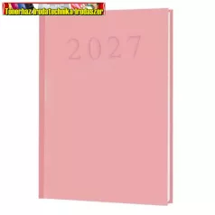   Határidőnapló, naptár, tervező, A5, napi,  rózsaszín (2027 évi) (agenda)