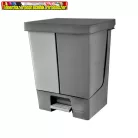 DUO pedálos szelektív szemetes kivehető vödörrel Fekete-szürke 25+25L