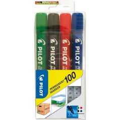    PILOT  Permanent Marker 100 Alkoholos marker, 1 mm, kúpos,4 szín/cs