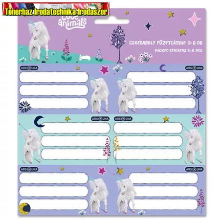 Ars Una füzetcímke 18 db-os – Cute Animals-Unicorn - (53834485) (5993120026089)