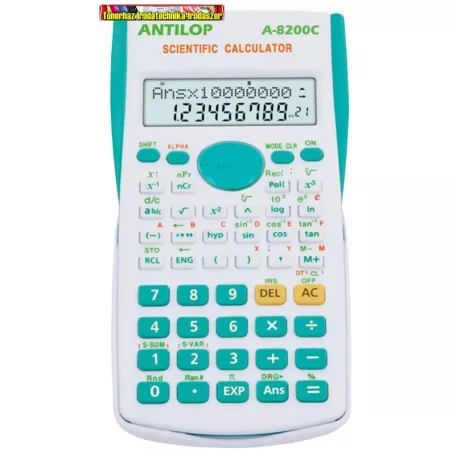 ANTILOP A-8200C SZÁMOLÓGÉP TUDOMÁNYOS 240 FUNKCIÓS,TŰRKIZ KÉK