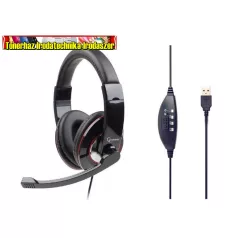 Gembird MHS-U-001 Headset Glossy Black (usb)