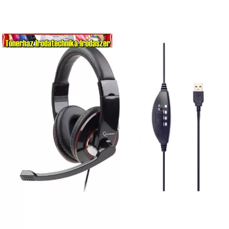 Gembird MHS-U-001 Headset Glossy Black (usb)