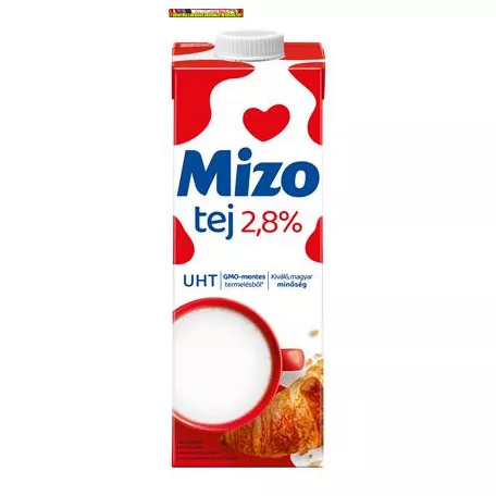 Tartós tej, visszazárható dobozban, 2,8%, 1 l, MIZO UHT 