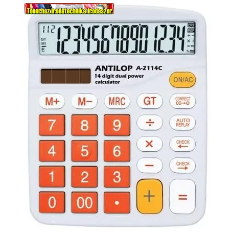 Antilop A-2114C 14 digit asztali számológép narancs