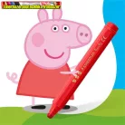 Filctoll készlet, 2,5 mm, kimosható, jumbo, STAEDTLER „Noris® junior 329”, Peppa malac, 12 szín/készlet