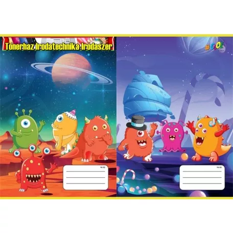 Füzet, tűzött, A5, vonalas, 32 lap, 2. osztály, COOL BY VICTORIA, Monsters 16-32