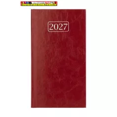   VICTORIA OFFICE Chrono Zsebnaptár, álló elrendezésű,  bordó (2027 évi)