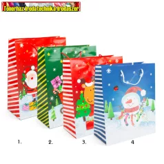   58298 Karácsonyi ajándéktáska - papír - 265 x 127 x 330 mm  (ajándéktasak, dísztasak)