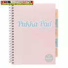 Spirálfüzet, A4, vonalas, 100 lap, PUKKA PAD Pastel project book, vegyes szín