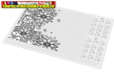 Könyökalátét, A3, 410x297 mm, színezhető, PANTA PLAST, virágos (könyöklő) 