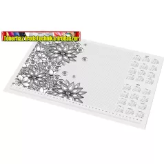   Könyökalátét, A3, 410x297 mm, színezhető, PANTA PLAST, virágos (könyöklő) 