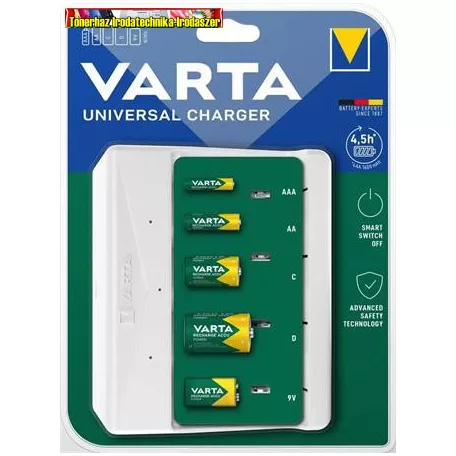 VARTA Universal akkumulátor töltő akku nélkül fehér (AA/AAA/C/D/9V)