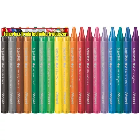 Zsírkréta, MAPED Color Peps Wax, 18 különböző szín (18db/cs)