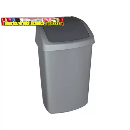 CURVER Swing top Billenős szemetes, 50 l,  ezüst/grafit