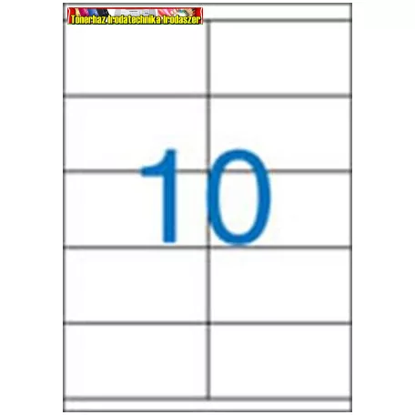 Etikett 105x57mm 10címke/lap 100lap/dob  (öntapadós címke)