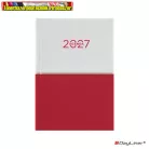 Határidőnapló DAYLINER Contrast, fehér-piros B/6 heti  2027 (agenda,naptár)
