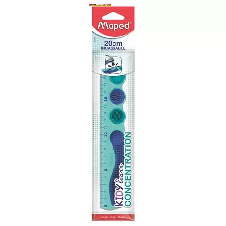 Vonalzó, műanyag, 20 cm, MAPED Kidy Learn Concentration