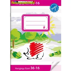   Füzet kisalakú 36-16 A/5 hangjegy SÜNI Kotta füzet SULIKÉSZ (ének)