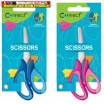   Olló iskolai CONNECT, 13cm-es, gumírozott fogóval,  mérőskálával