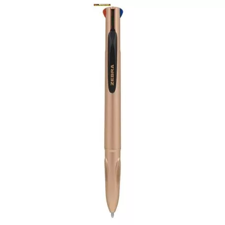  ZEBRA Smooth Golyóstoll, 0,37 mm, nyomógombos, négyszínű, rose gold
