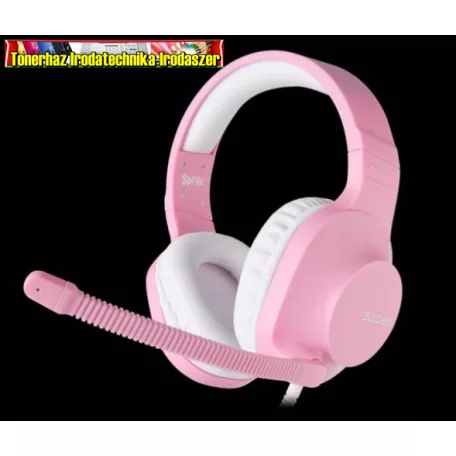 Sades Spirits gamer fejhallgató rózsaszín (SA-721)