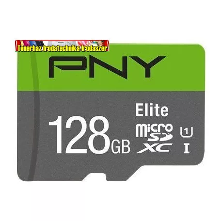 PNY 128GB microSDXC Elite Class 10 UHS-I V10 A1 + adapterrel (memóriakártya)