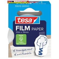  Papír ragasztószalag, írható, 19 mm x 33 m, TESA Tesafilm, átlátszó, kézzel téphető (59212)