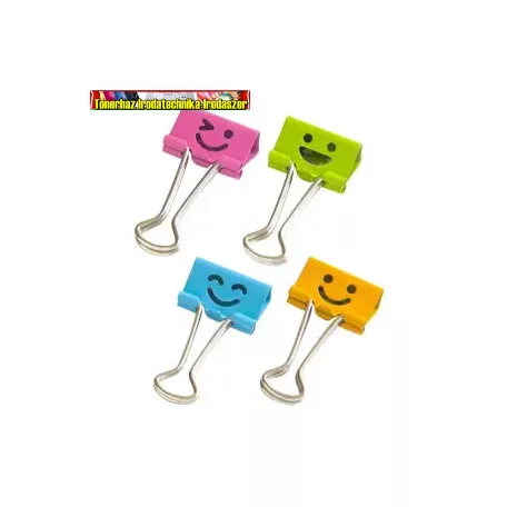 Deli Iratcsipesz (Binder kapocs) színes Smile 25 mm 8486