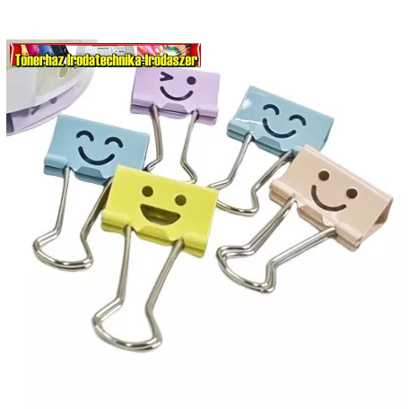 Deli Iratcsipesz (Binder kapocs) színes Smile 25 mm 8486