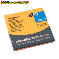 Jegyzettömb INFO NOTES 5654-35 öntapadós 75x75 mm neon narancs 80 lap/cs 