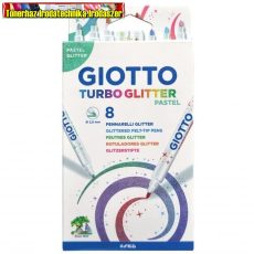 Giotto Turbo Glitter csillámos pasztell (pastell) filctoll készlet 8 darabos