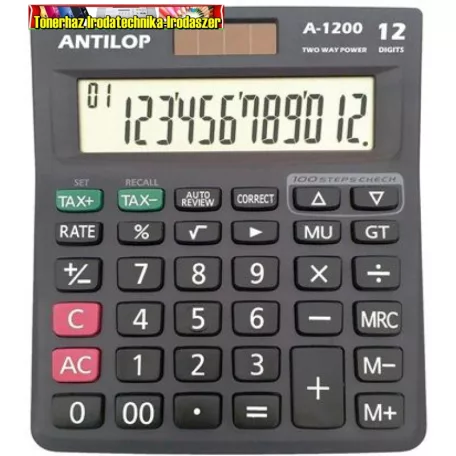 Antilop A-1200 asztali számológép 12 számjegy nagy, döntött kijelző (A1200)