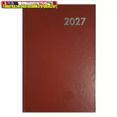   Határidőnapló ALISCA B/6 heti fehér lapos bordó 2027 (agenda,naptár)
